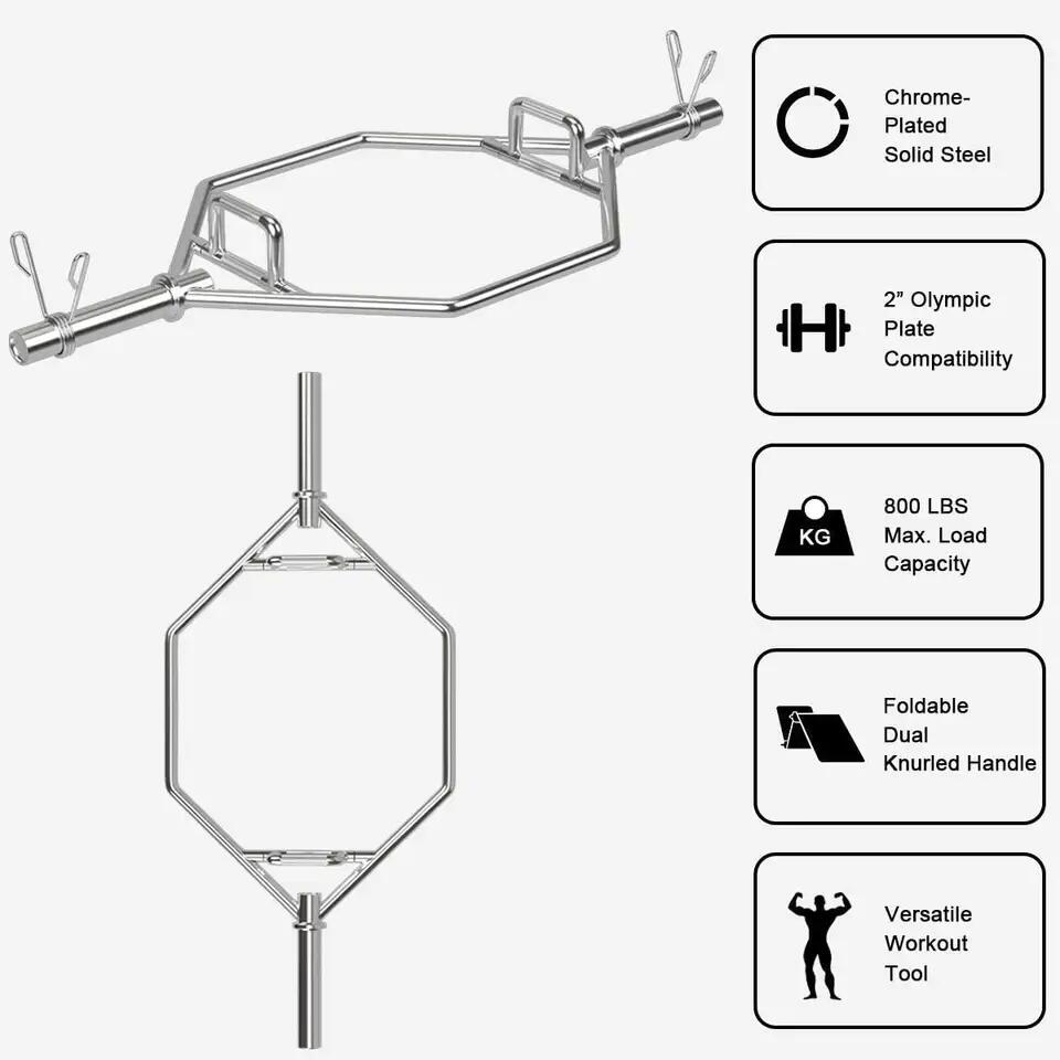 Barre olympique hexagonale pour squats Fitness Tech 50 mm 700 lb / 320 kg 7/7