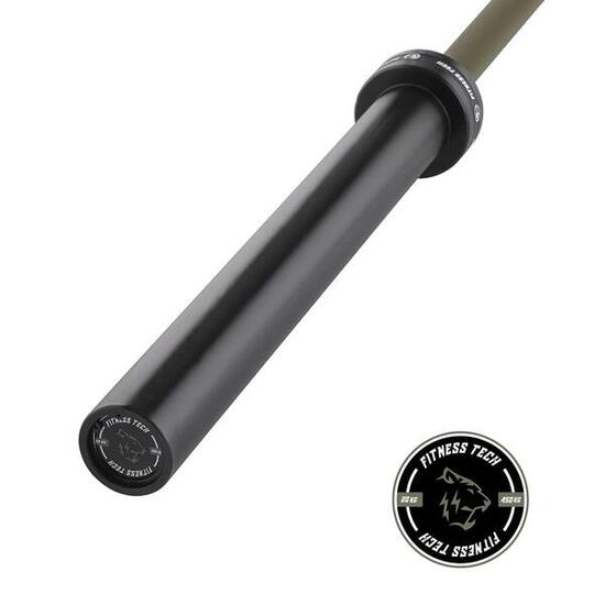 Barre Olympique Verte 220cm x 50mm, 8 Roulements Fitness Tech