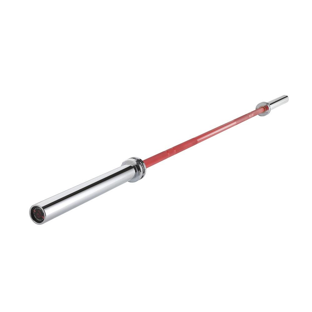 Barre Olympique 2,2m * 50mm 4 Roulements Rouge 365kg Fitness Tech 6/8