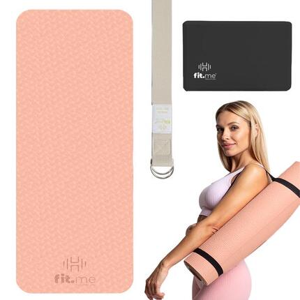 Zestaw Do Jogi Mata Antypoślizgowa Kostki 2 Szt. Pasek Do Jogi