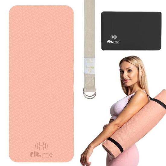 Zestaw Do Jogi Mata Antypoślizgowa Kostki 2 Szt. Pasek Do Jogi