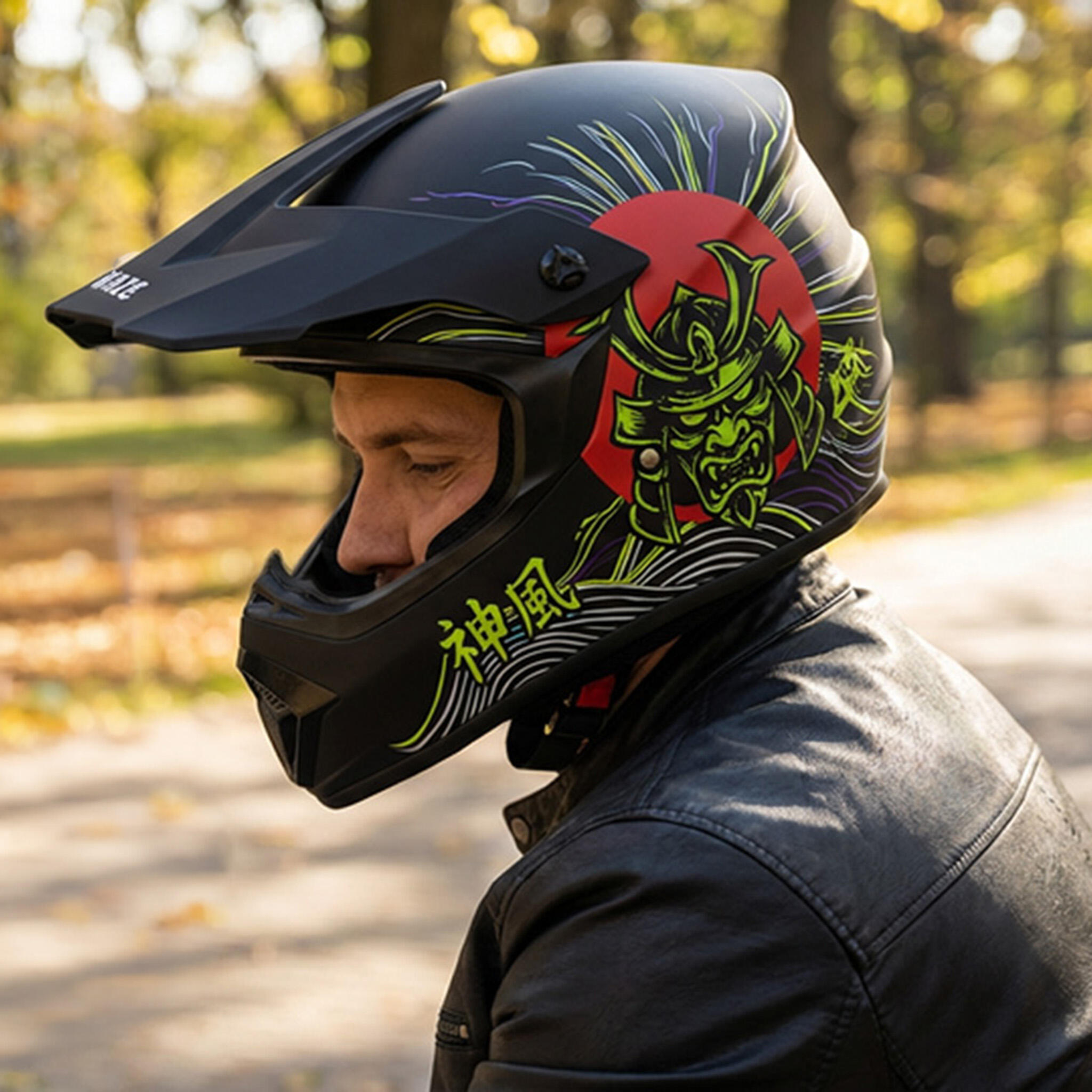 Kamikaze Tokyo Drift fullface helm voor elektrische step 3/7