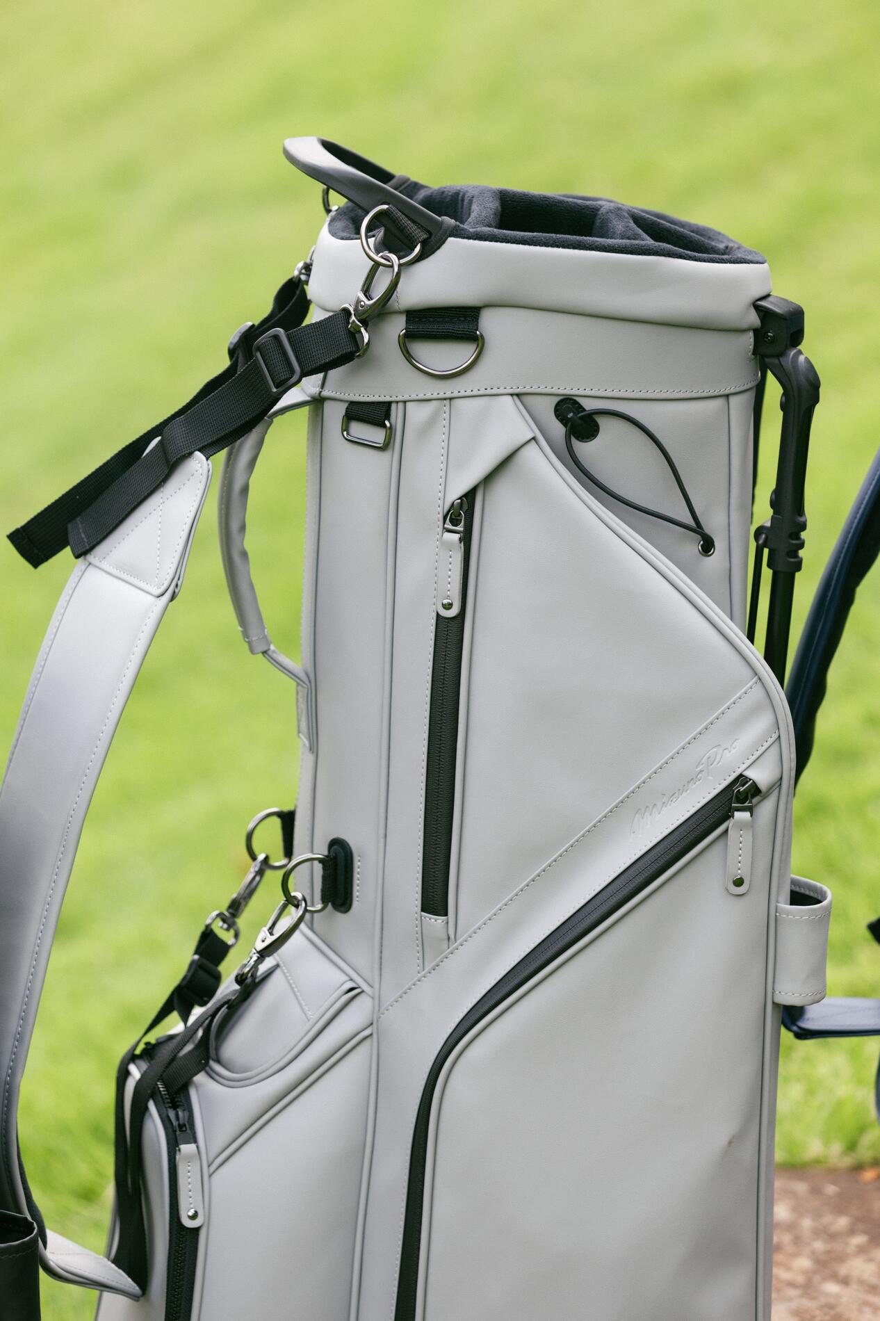 Borsa da golf professionale con supporto - Borsa da trasporto - Grigia 3/4