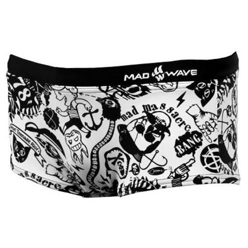 Maillot de bain garçon Mad Wave Caribbean noir et blanc 13-14 ans