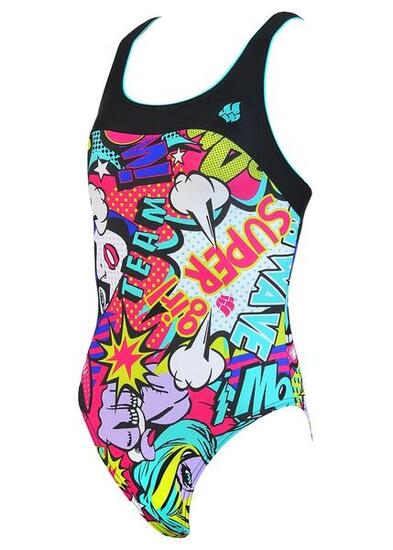 Maillot Mad Wave Rate fille - noir, 9-10 ans