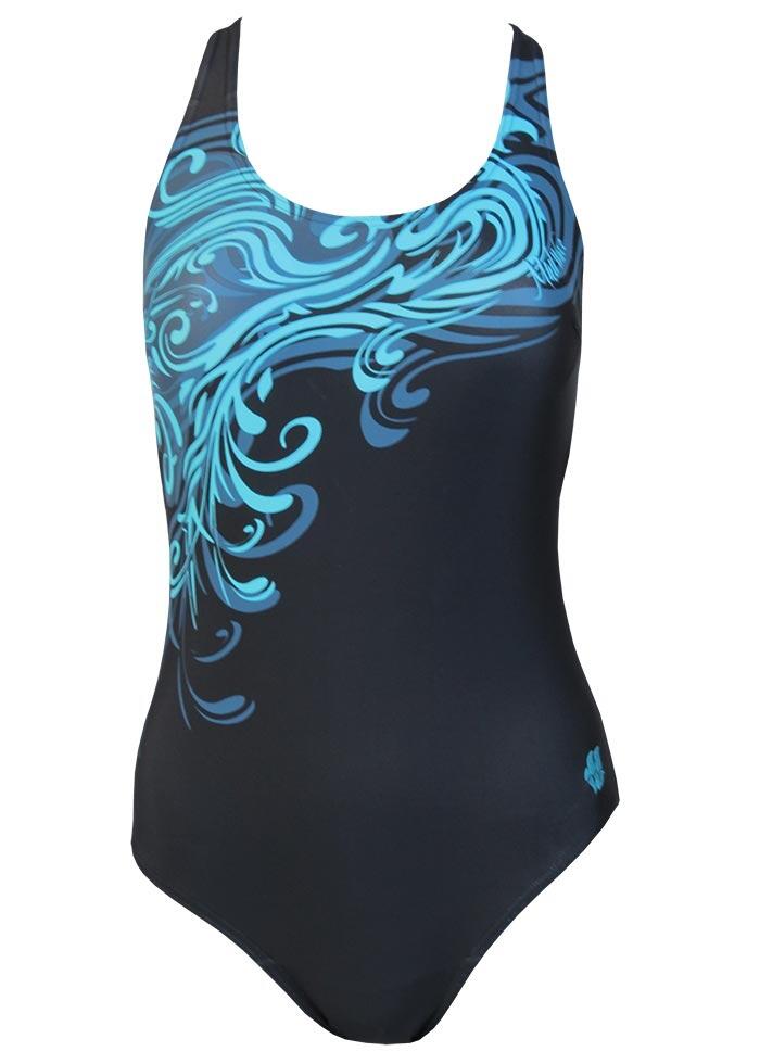 Maillot femme Mad Wave Wave - Noir/Bleu, UK 28/XS 2/5
