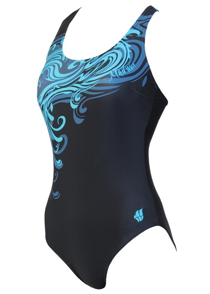 Maillot femme Mad Wave Wave - Noir/Bleu, UK 28/XS 1/5