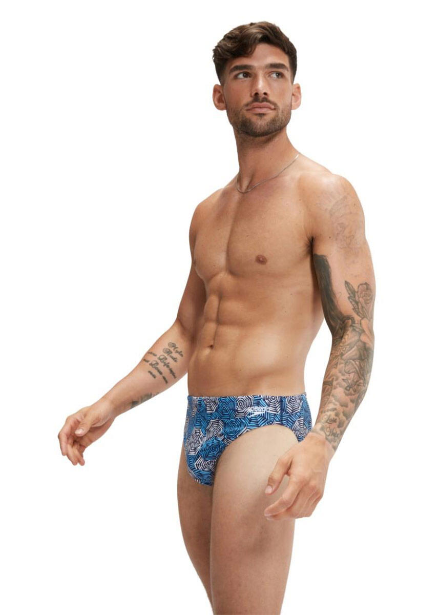 Speedo Escape 5 cm slip zwembroek heren - Blauw/Wit - UK 28 5/6