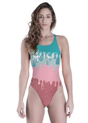 Costume da bagno ragazza Akron Paint 2 multicolore taglia UK 28 / EU 38