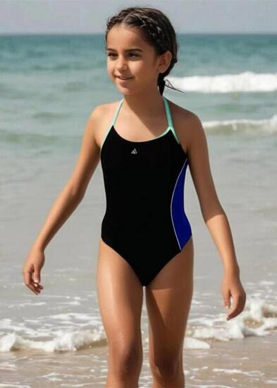Maillot fille Aqua Sphere Orla - Noir/Bleu Roi - 10 ans