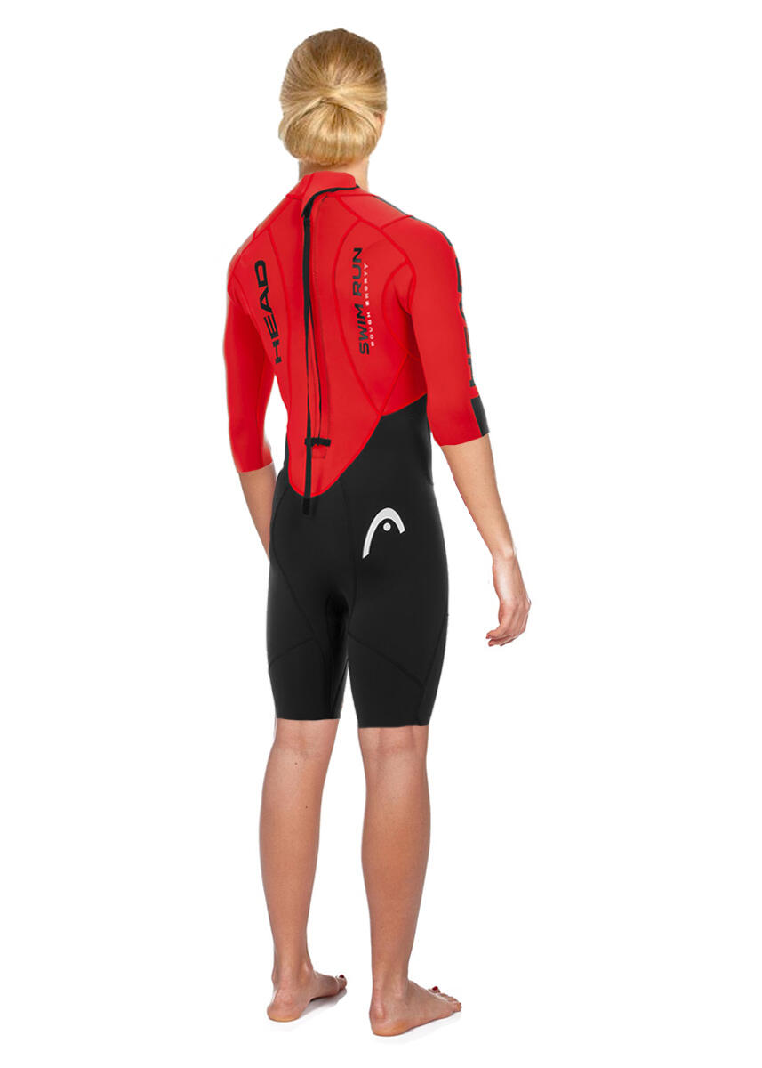 Shorty SwimRun HEAD Donna - Nero/Rosso XS 4/4