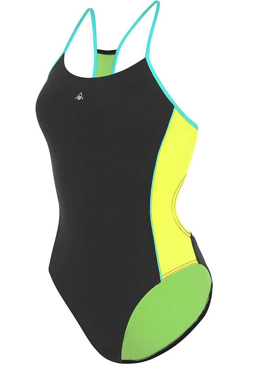 Costume ragazza Aqua Sphere Orla REPREVE® Nero/Verde 16 anni 3/5