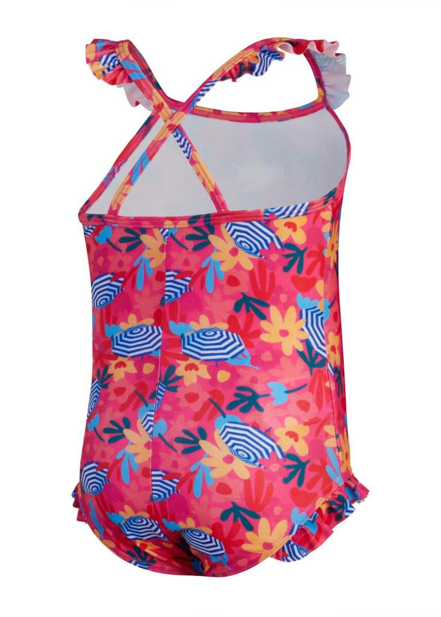 Speedo Girls Digital Frill Thinstap badpak - roze / geel / koraal / watermeloen 5/5