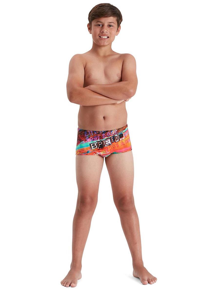 Slip de natation Speedo Glitch 13 cm garçon, orange/salso/blanc, 9-10 ans 3/6