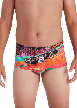 Slip de natation Speedo Glitch 13 cm garçon, orange/salso/blanc, 9-10 ans