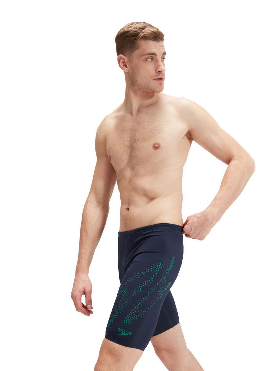 Speedo Hyper Boom Placement Jammer - Blu navy/Verde giungla - UK 26 3/6