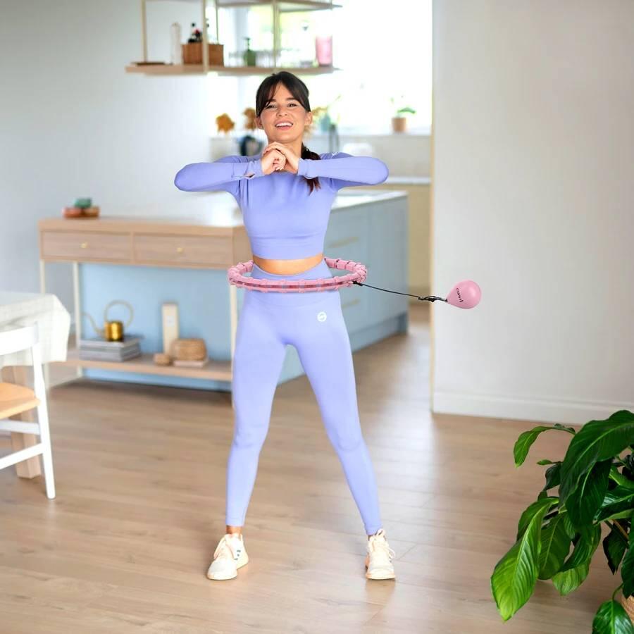Hula Hoop z Guzikami i Obciążeniem - Różowy 4/7
