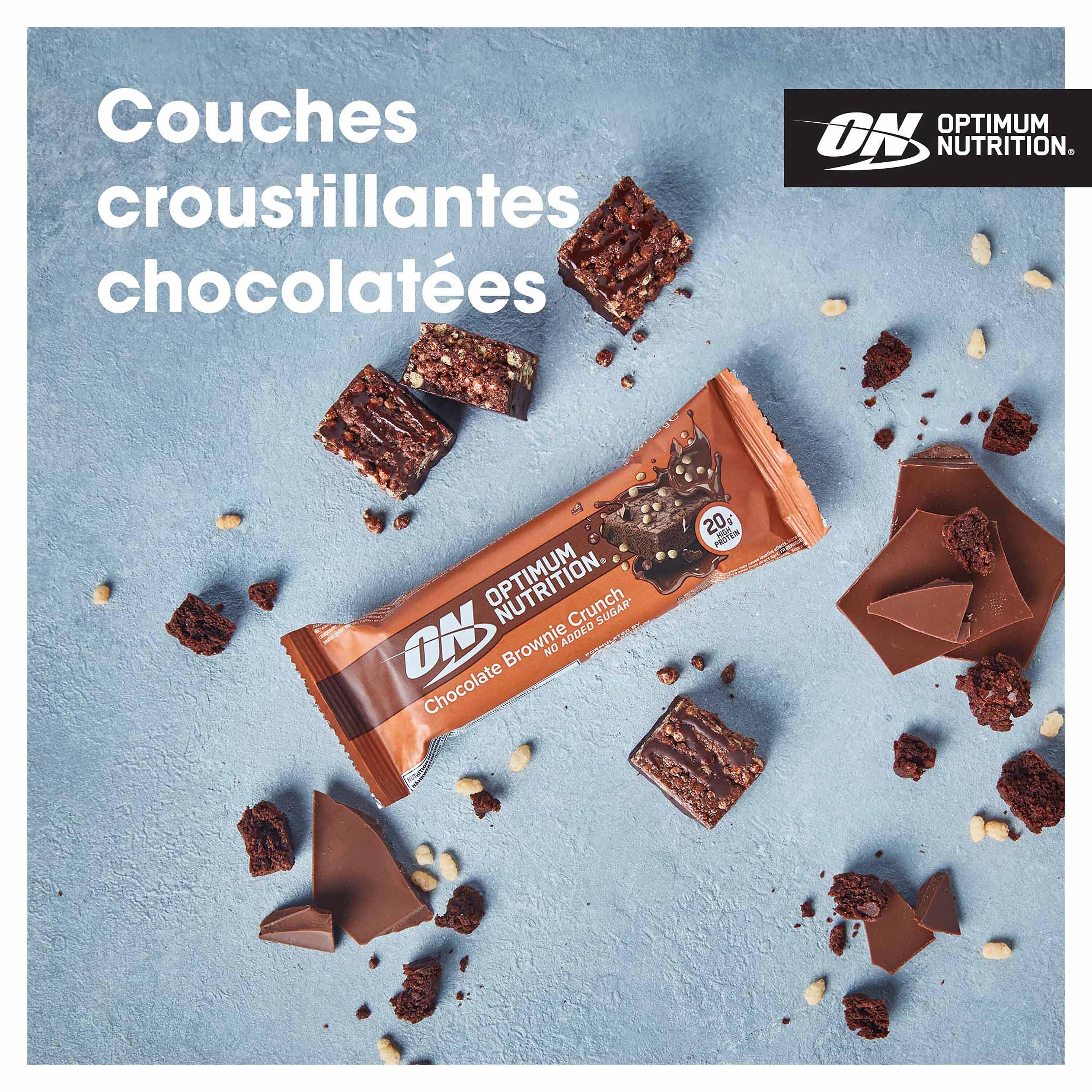 Boîte de 10 Barres Protéinées Croustillantes Chocolat Brownie 65g 5/6