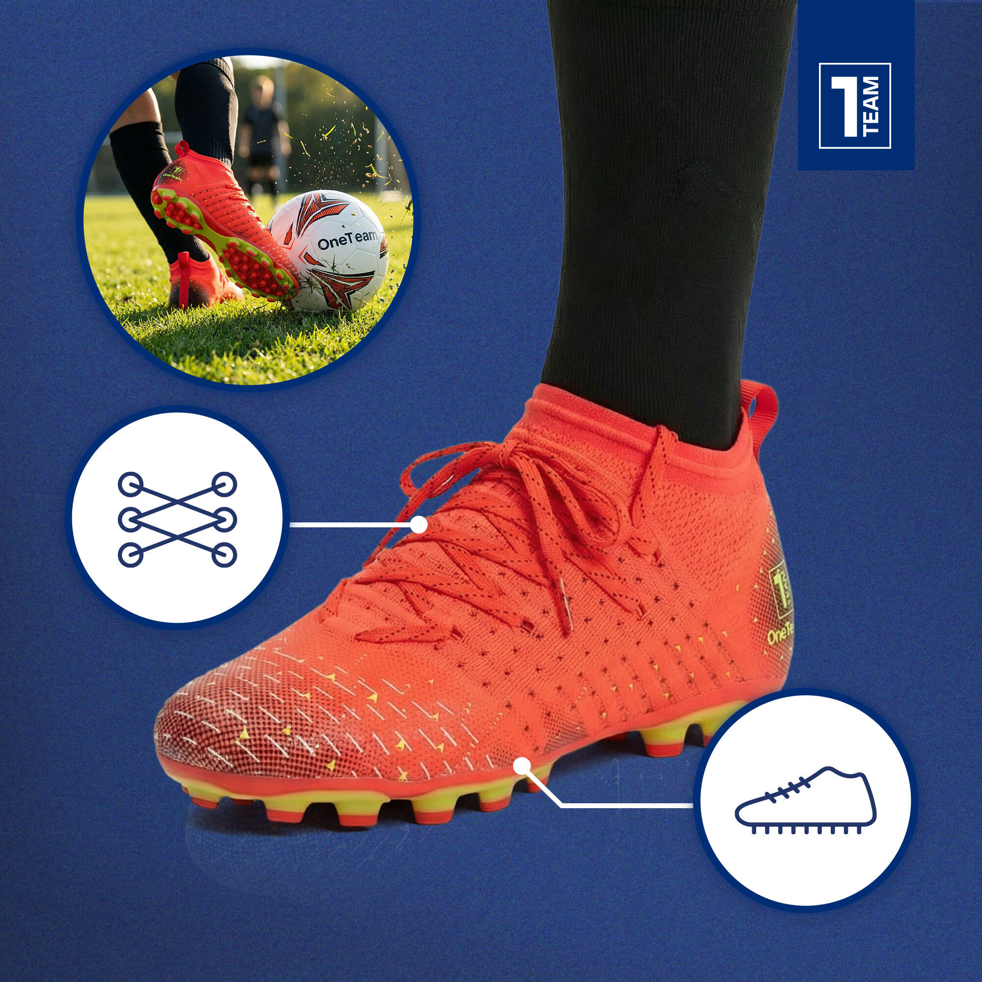 Scarpe da calcio per bambini OneTeam NAMAYRO TEEN AG/MG 4/7
