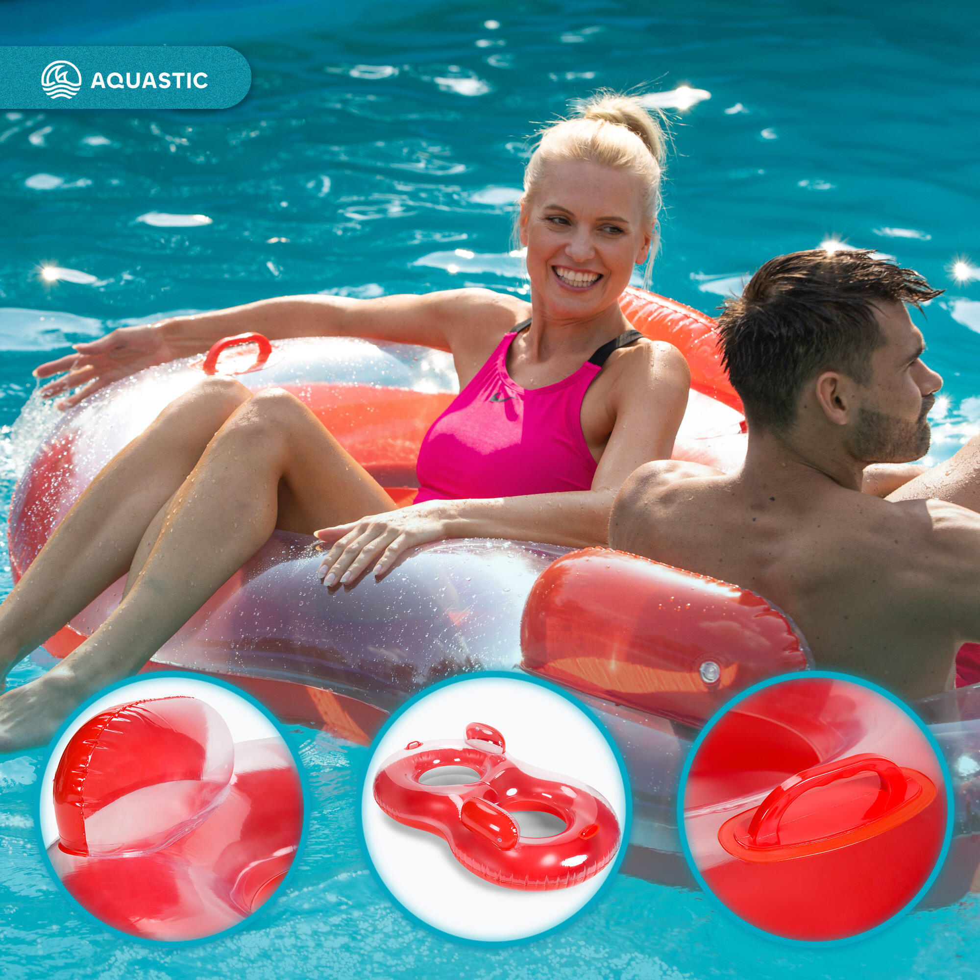 Anello da nuoto AQUASTIC per 2 persone 3/7