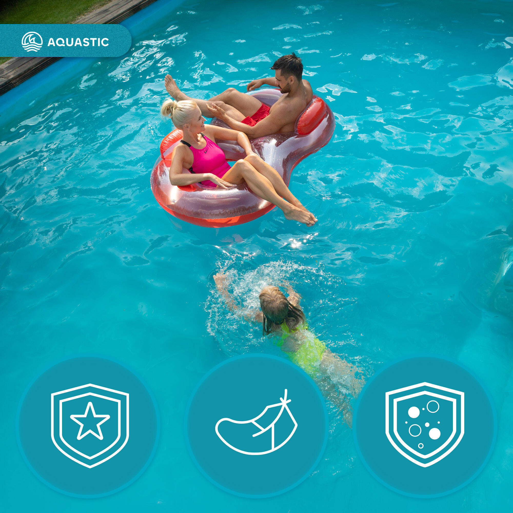 Anello da nuoto AQUASTIC per 2 persone 5/7