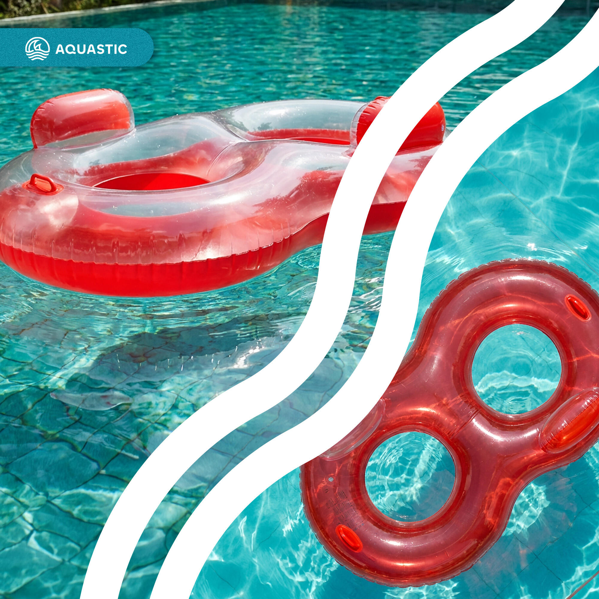 Anello da nuoto AQUASTIC per 2 persone 7/7