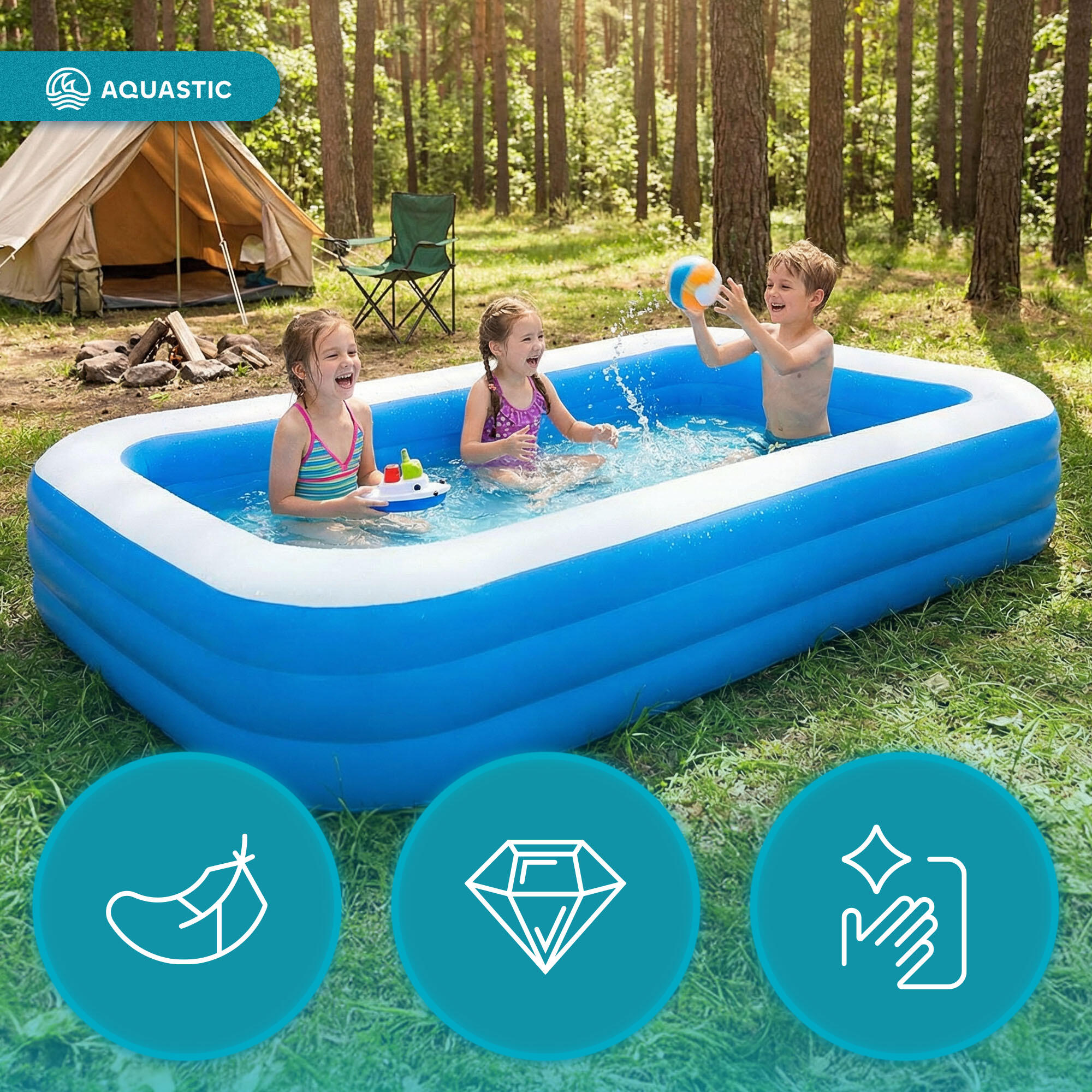 Piscina hinchable infantil AQUASTIC 6/7