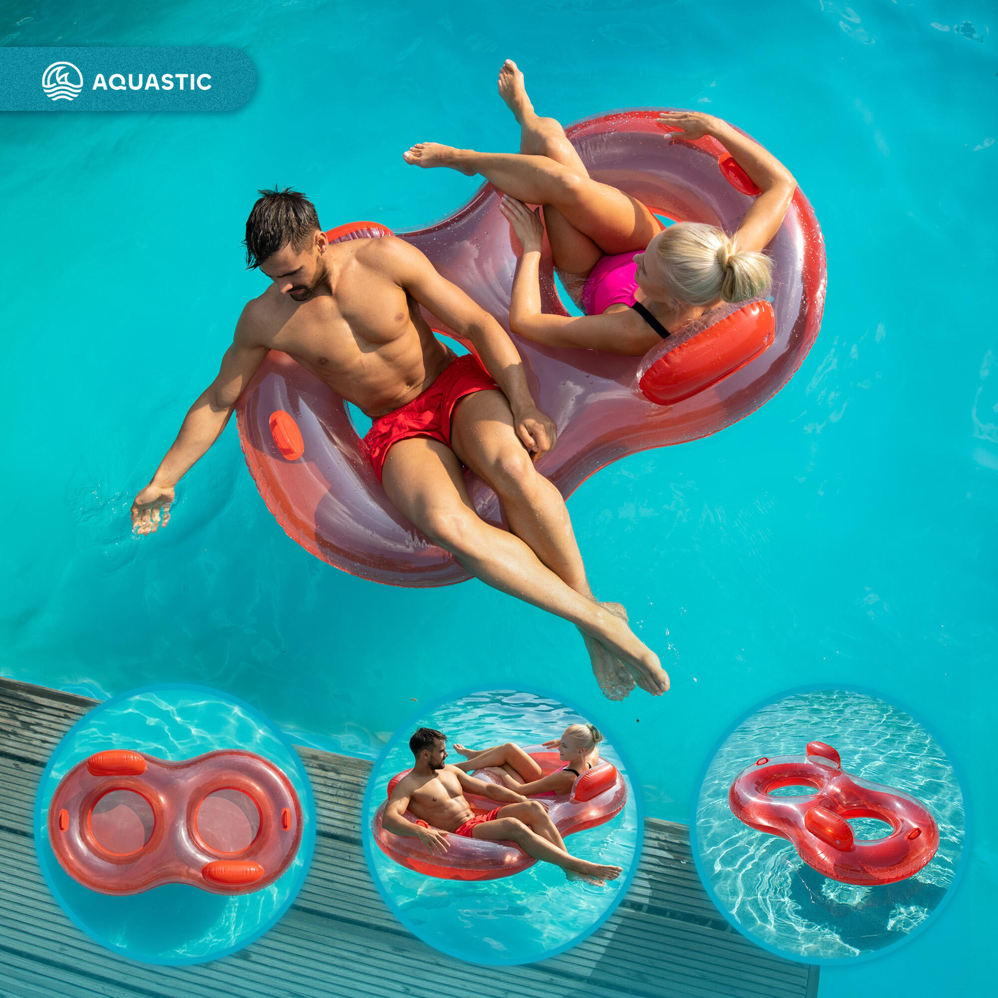 Anello da nuoto AQUASTIC per 2 persone 4/7