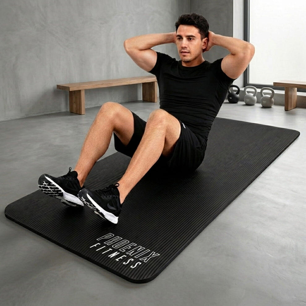Phoenix Fitness NBR Floor Mat Black – Thick, Anti-Slip Workout Cushion 6/7