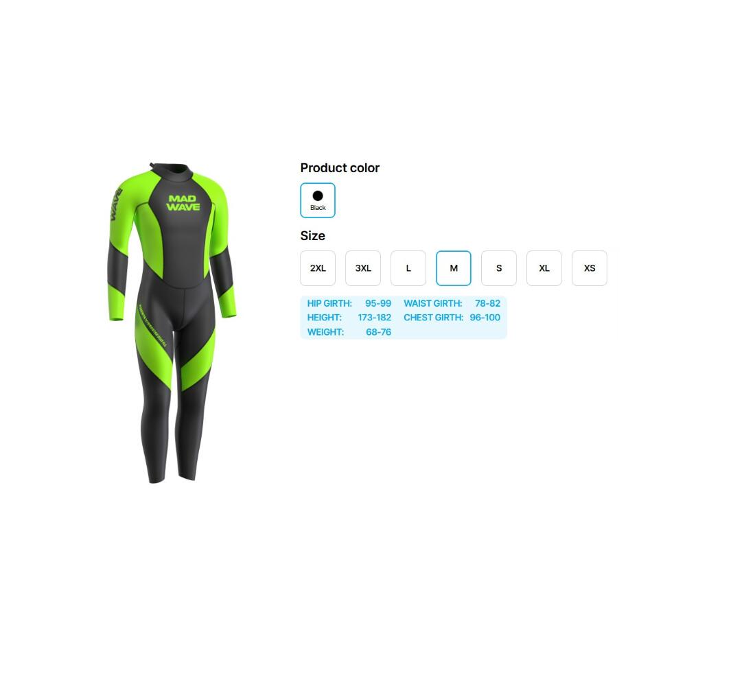 Nuoto Uomo Neoprene Neoprene wetsuit man OPNWTR Hydrostar DSSS FLS man, Black 4/6