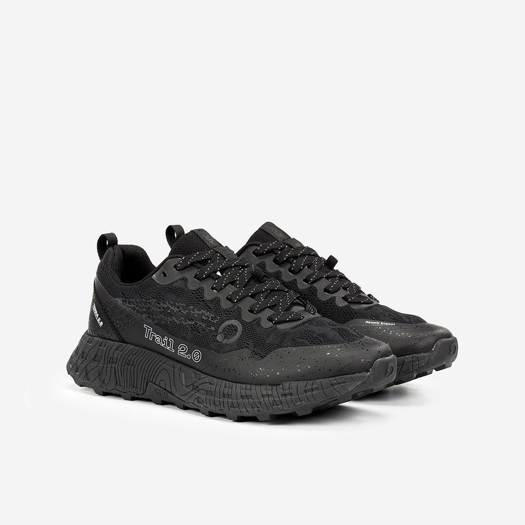 Scarpa da Trail Running Uomo Gomma ATOM AT158 TERRA V2 LOW DENSITY ALL BLACK 5/7