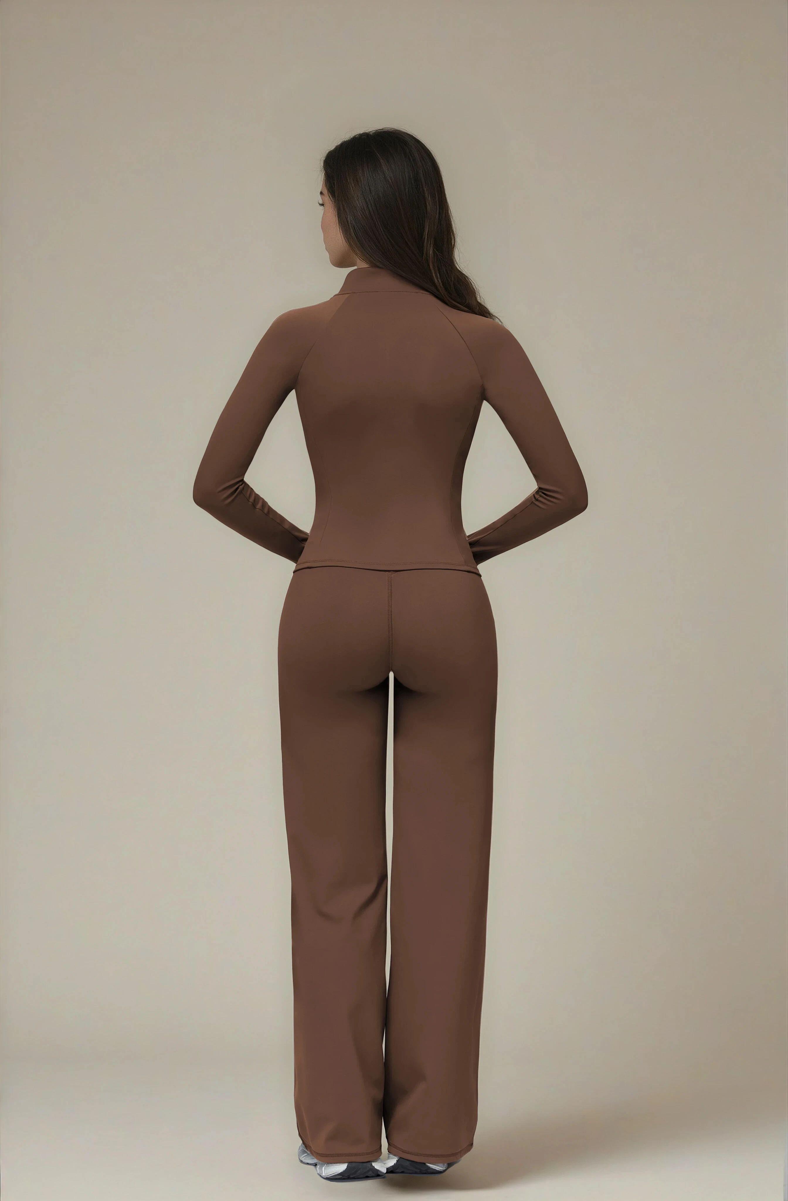 Mallas Leggings Corte Recto Fitness Mujer Talle Alto Softform - Marrón 3/3