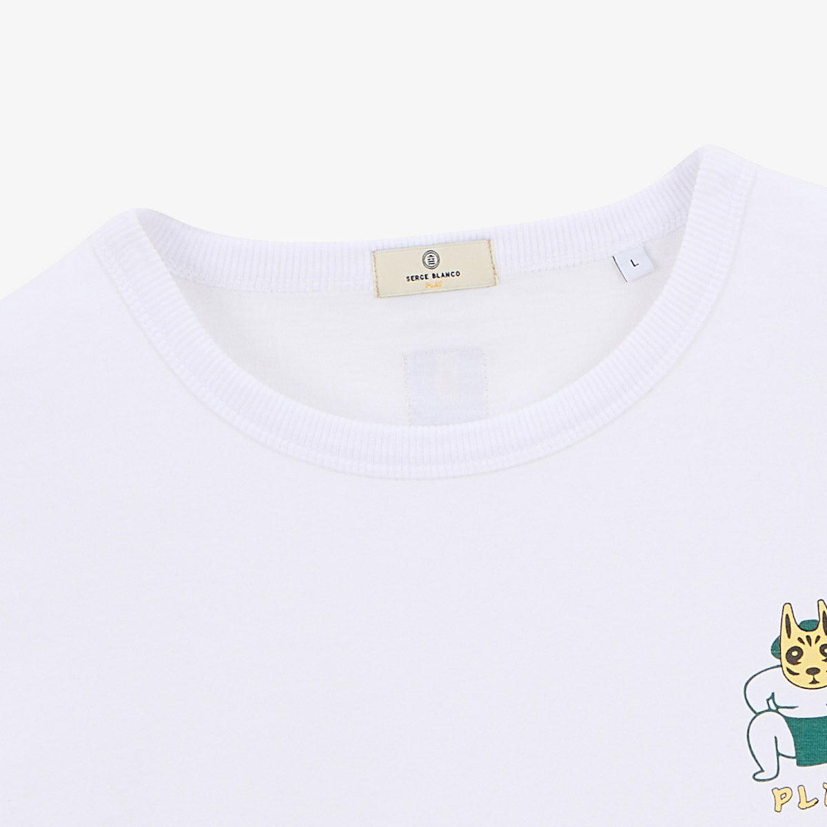 Camiseta de cuello redondo de jersey de algodón con estampado de sumo 5/5