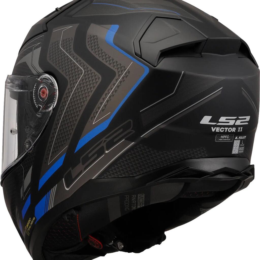 LS2 FF811 Vector II Alizer Full-Face Helmet, Black/Blue.