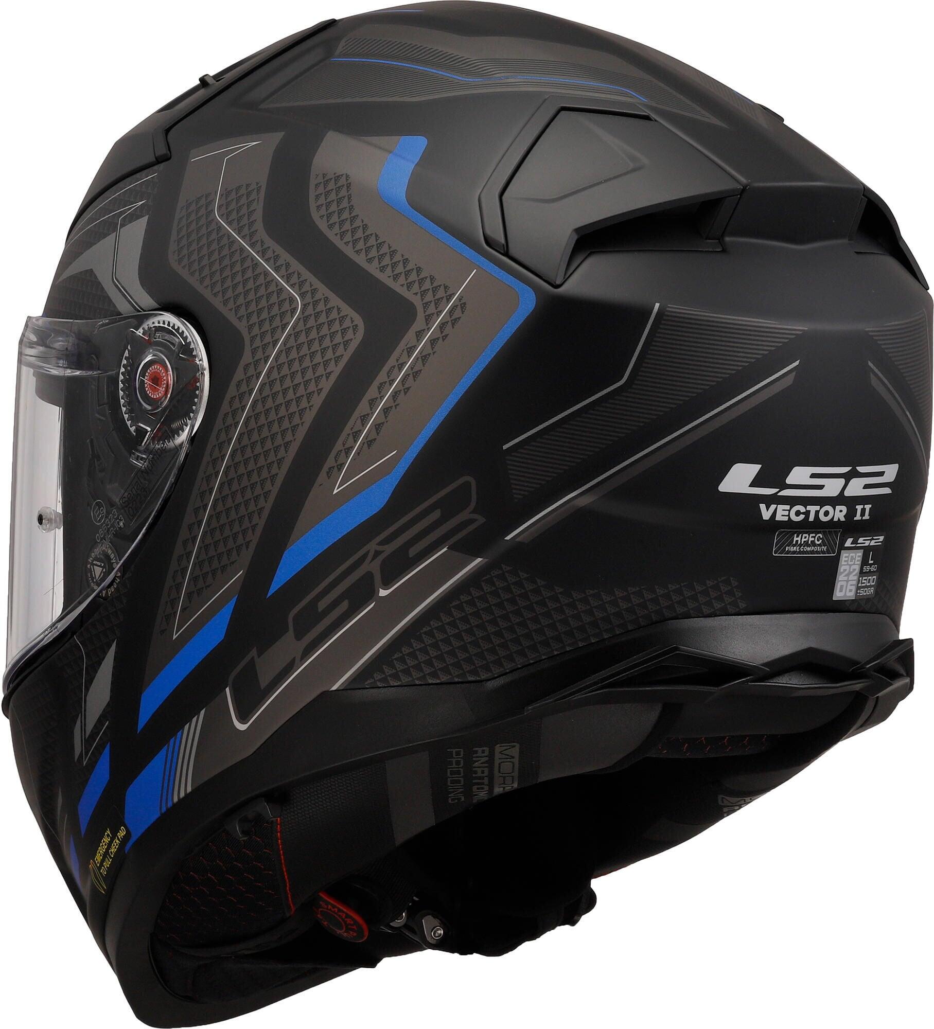 Kask integralny LS2 FF811 Vector II Alizer XXL czarny/niebieski