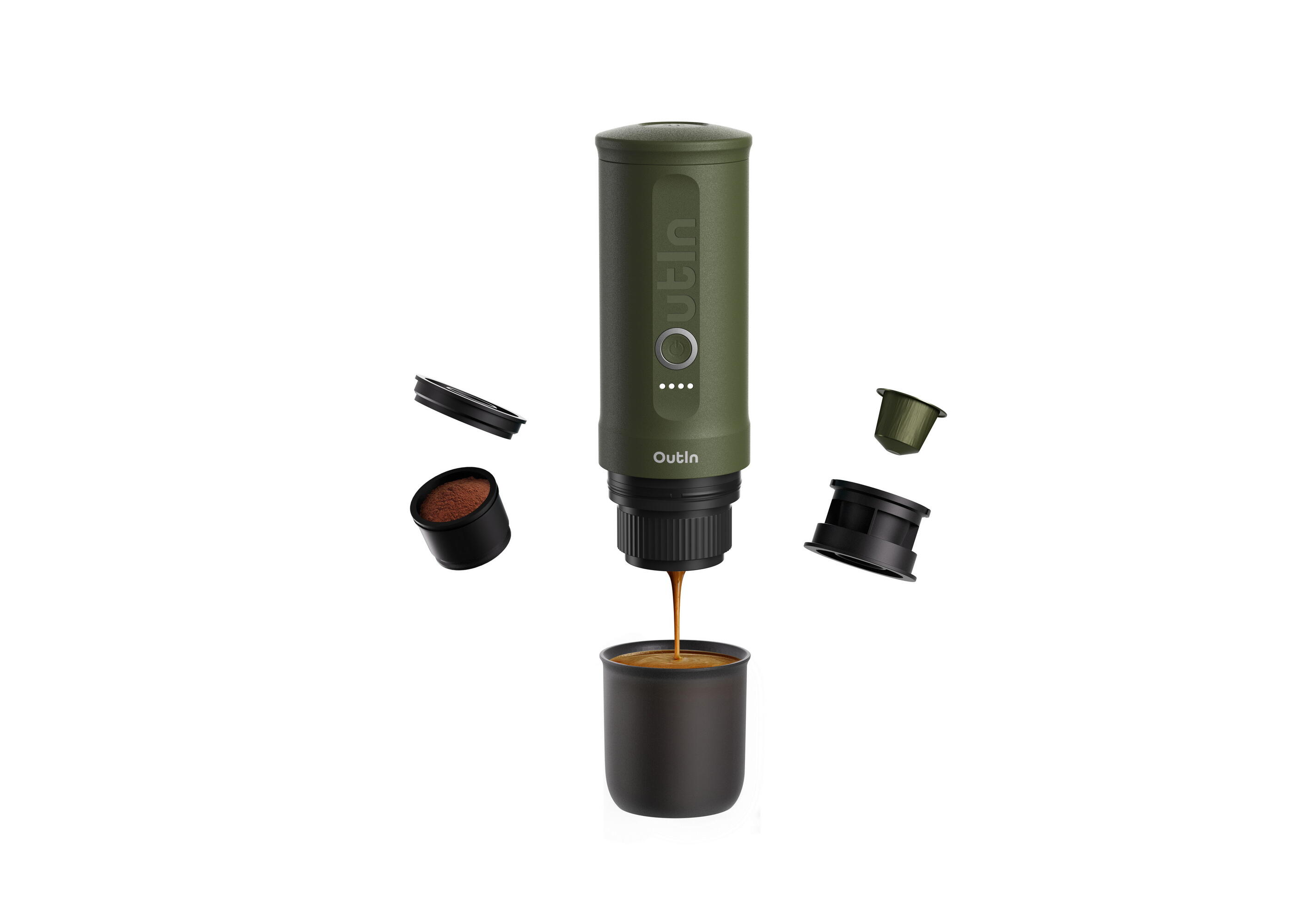Set OutIn Nano Espressomachine + EVA Hoes Groen 2/8