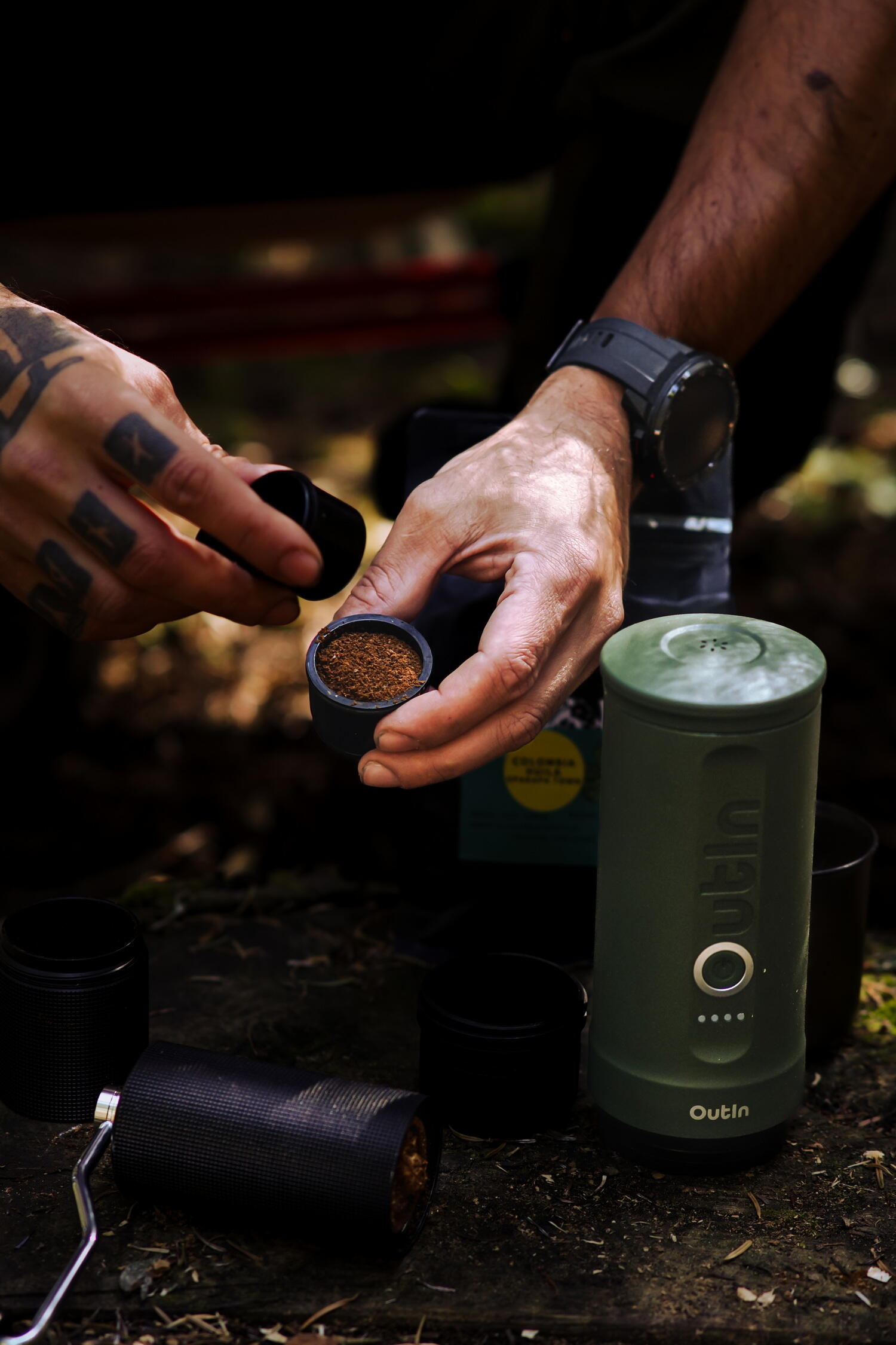 Set OutIn Nano Espressomachine + EVA Hoes Groen 7/8