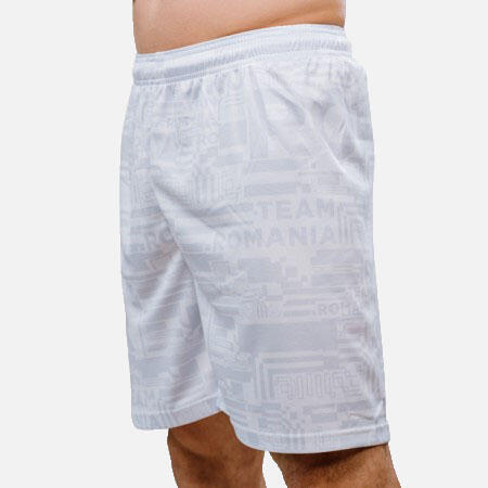 Short antrenament Poly Peak TeamRomania20 alb