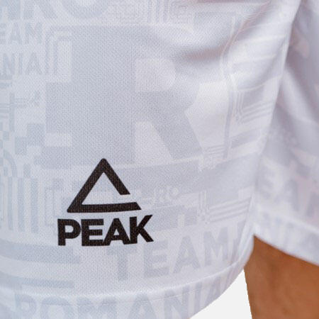 Short antrenament Poly Peak TeamRomania20 alb