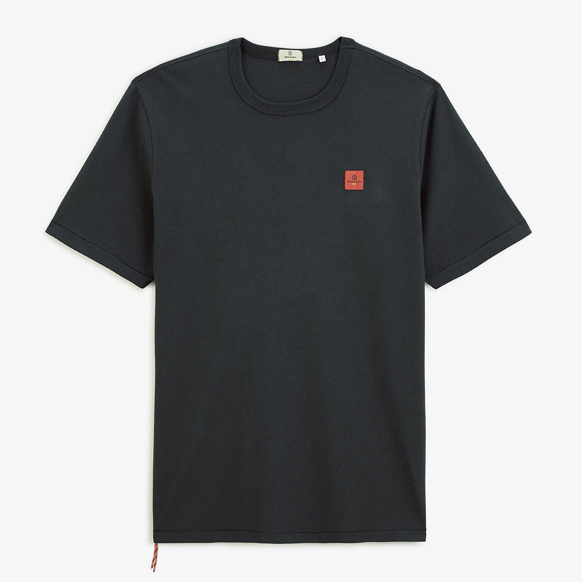 T-shirt girocollo grigio antracite in cotone con stampa drago sul retro 3/6