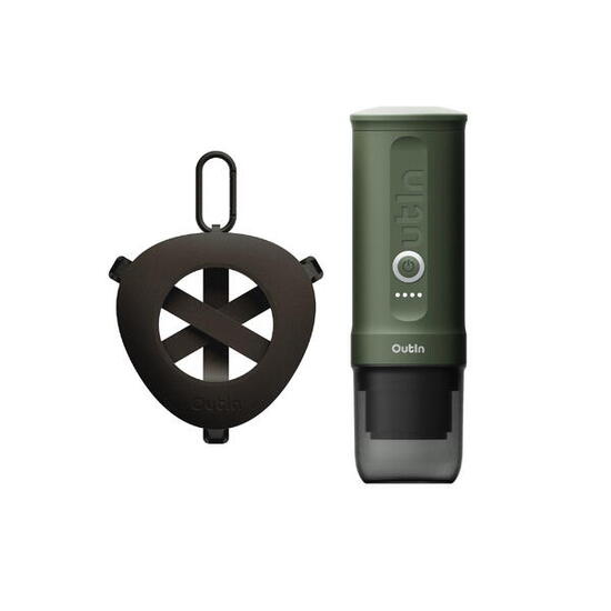 Set OutIn Nano Espressomaschine + Tragbarer Halter Weiß