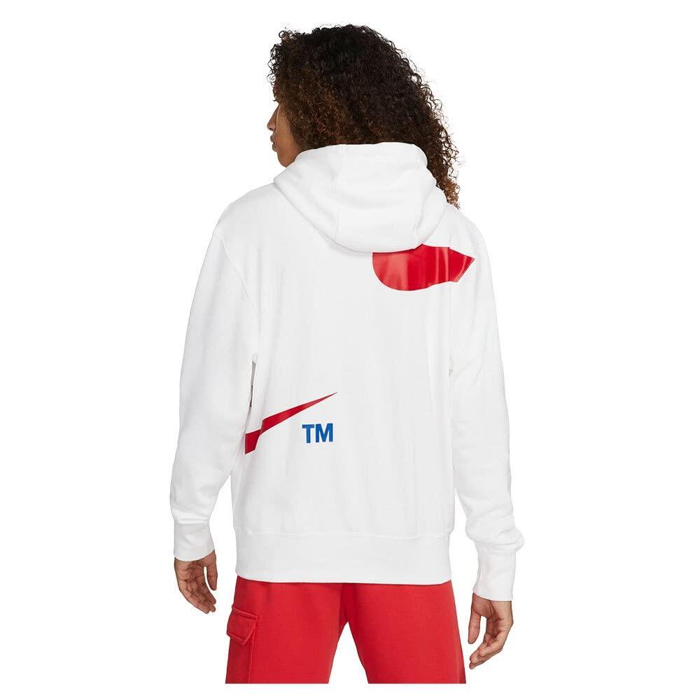 Felpa con cappuccio Nike Sportswear Swoosh Bianco/University Red XXL 2/6