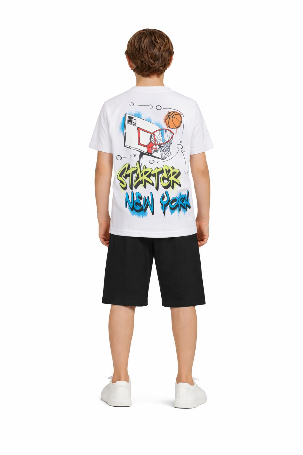 T-shirt  New York Street Basket BIANCO 5/5