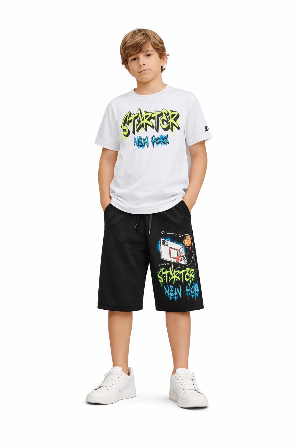 T-shirt  New York Street Basket BIANCO 4/5