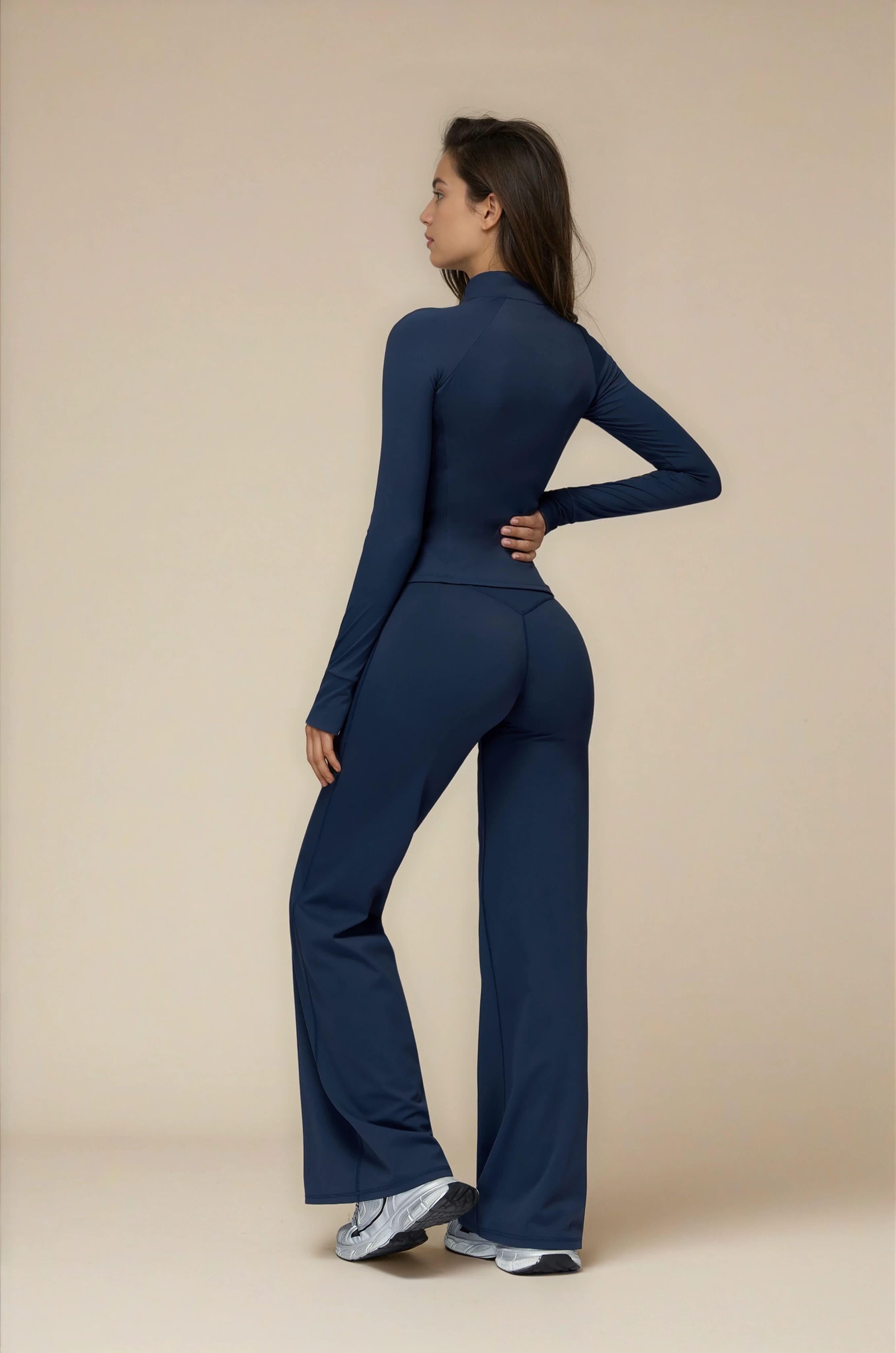 Mallas Leggings Corte Recto Fitness Mujer Talle Alto Softform - Azul marino 7/7