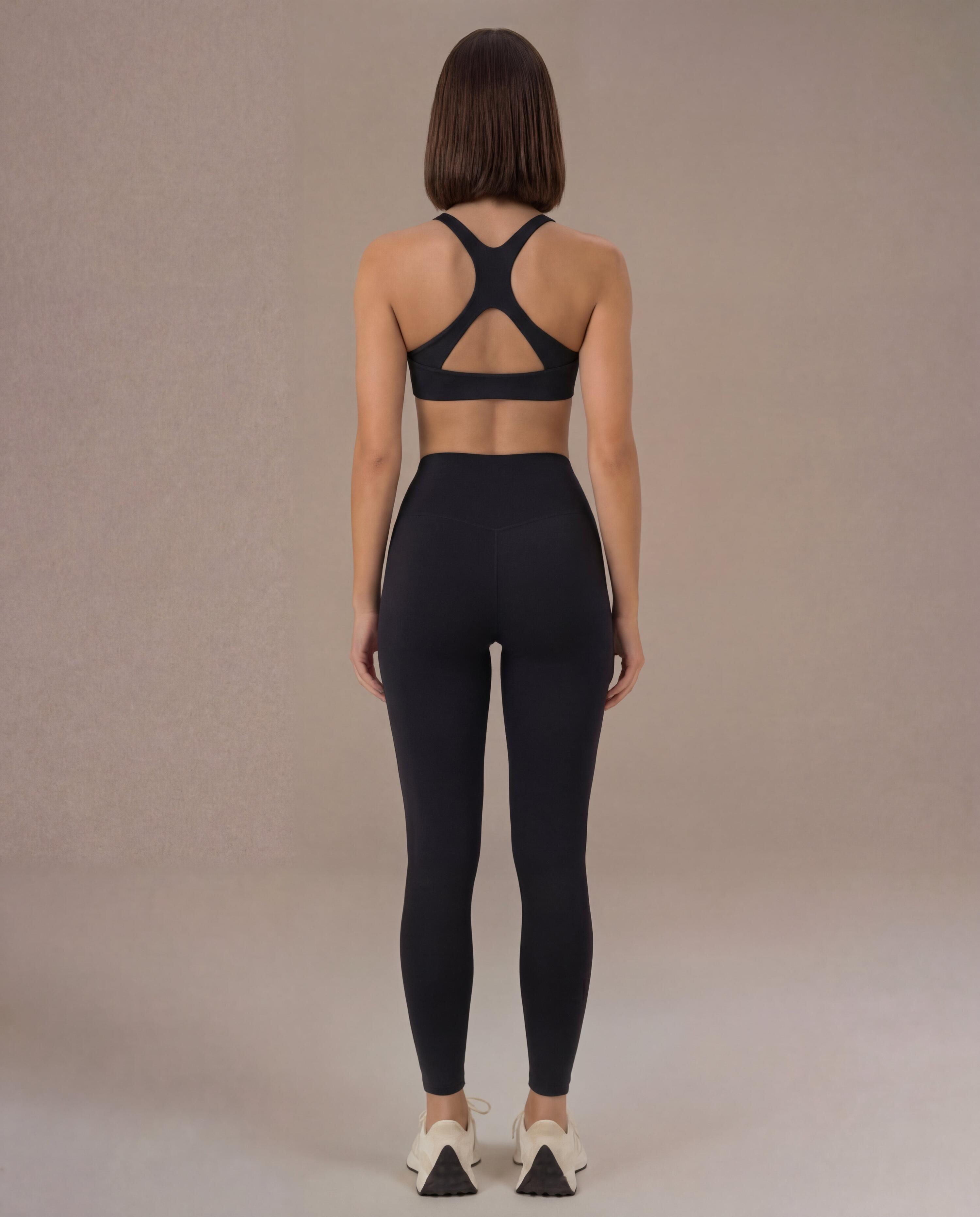 Mallas Leggings Seamless Fitness Mujer Motion Talle Alto - Negro 5/5