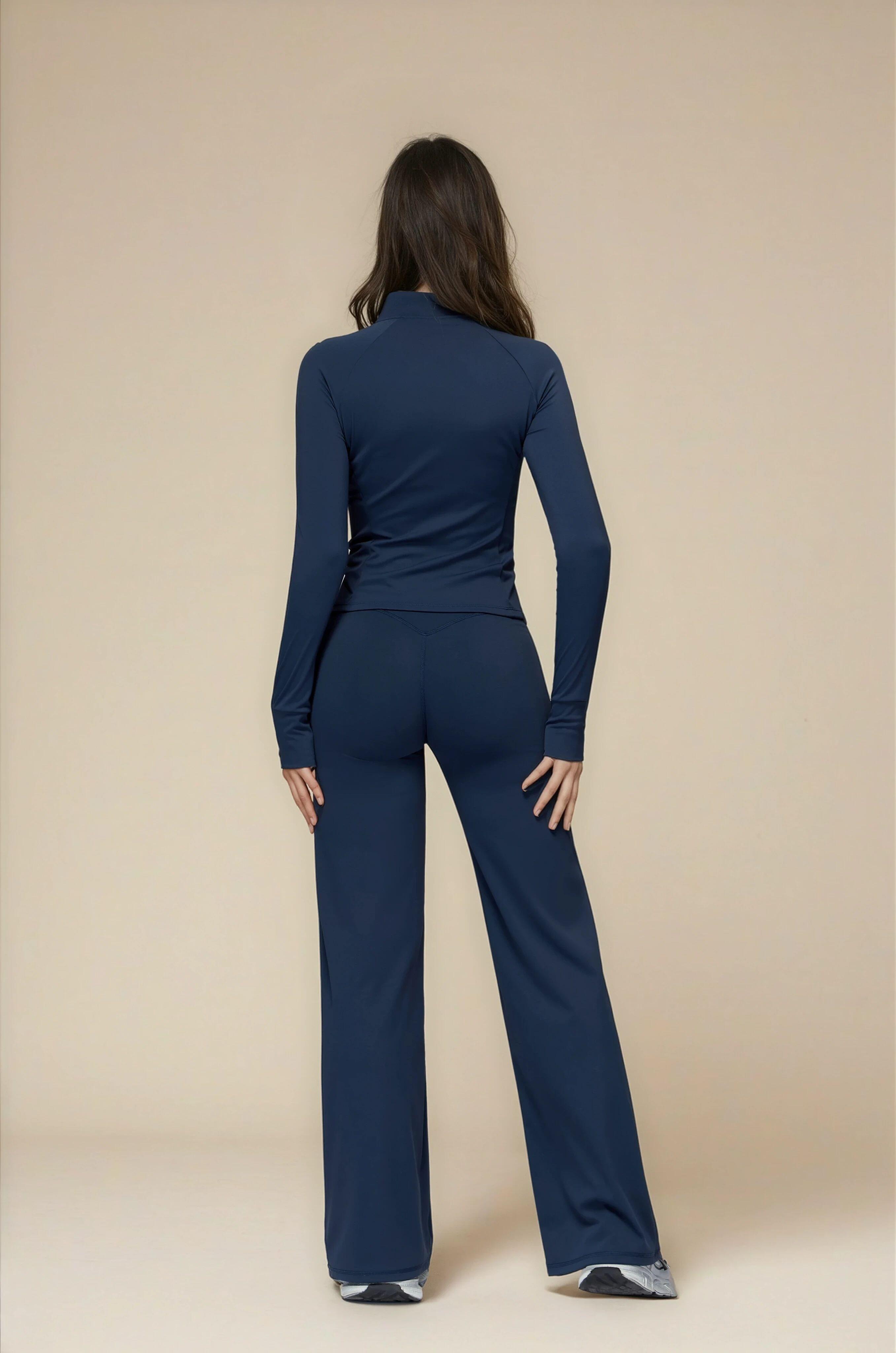 Mallas Leggings Corte Recto Fitness Mujer Talle Alto Softform - Azul marino 6/7