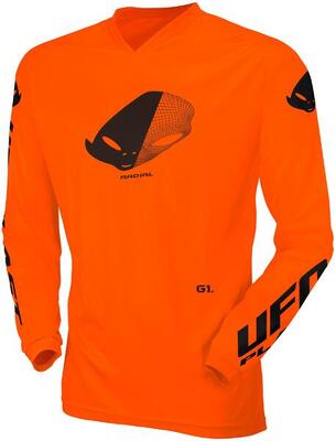 Ufo plast kinder mx radial shirt lange mouw neonoranje maat 146