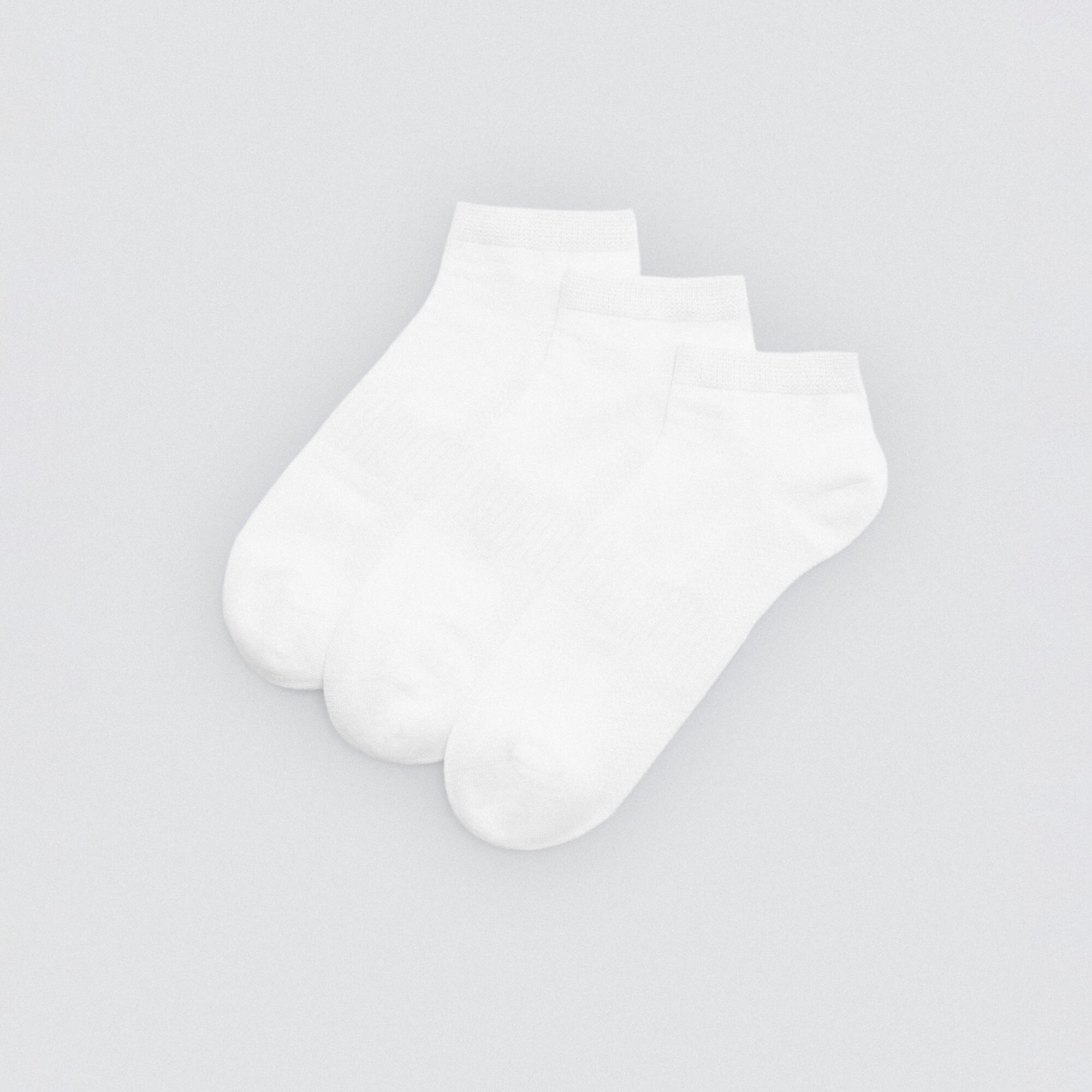 Pack 3 calcetines deportivos tobilleros blanco 1/5