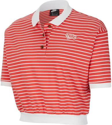 Nike Damen Retro Cropped Polo Rot